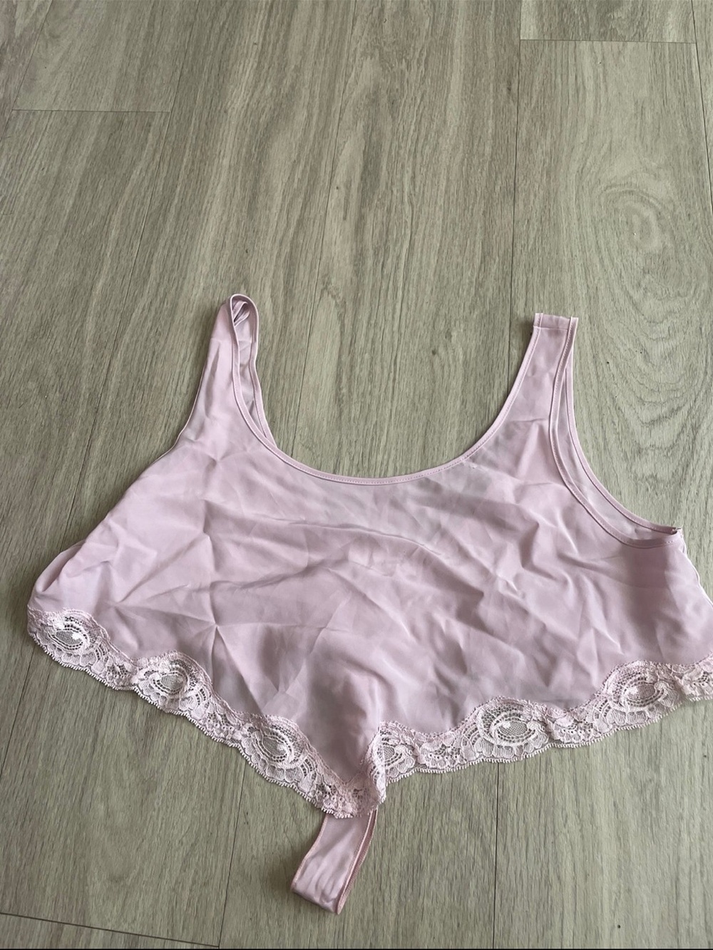 Light Lace-Trim Crop Tank Top
